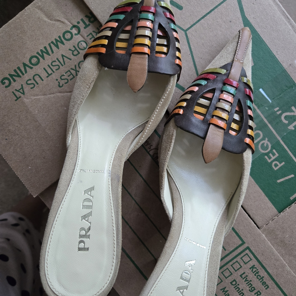 Prada Women's Colorful Leather Mules